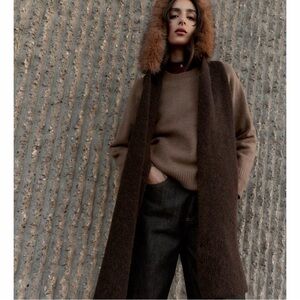 NWT Zara Brown Taupe Wool Alpaca Blend Sweater